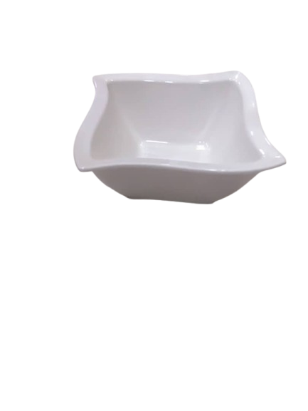 White ceramic curved bowl UNBREAKABLE
