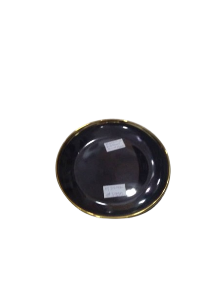 Gold and black ceramic round plate