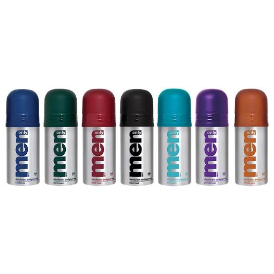 MEN ONLY BODY SPRAY (BLACK, SILVER, BLUE, GREEN, RED)